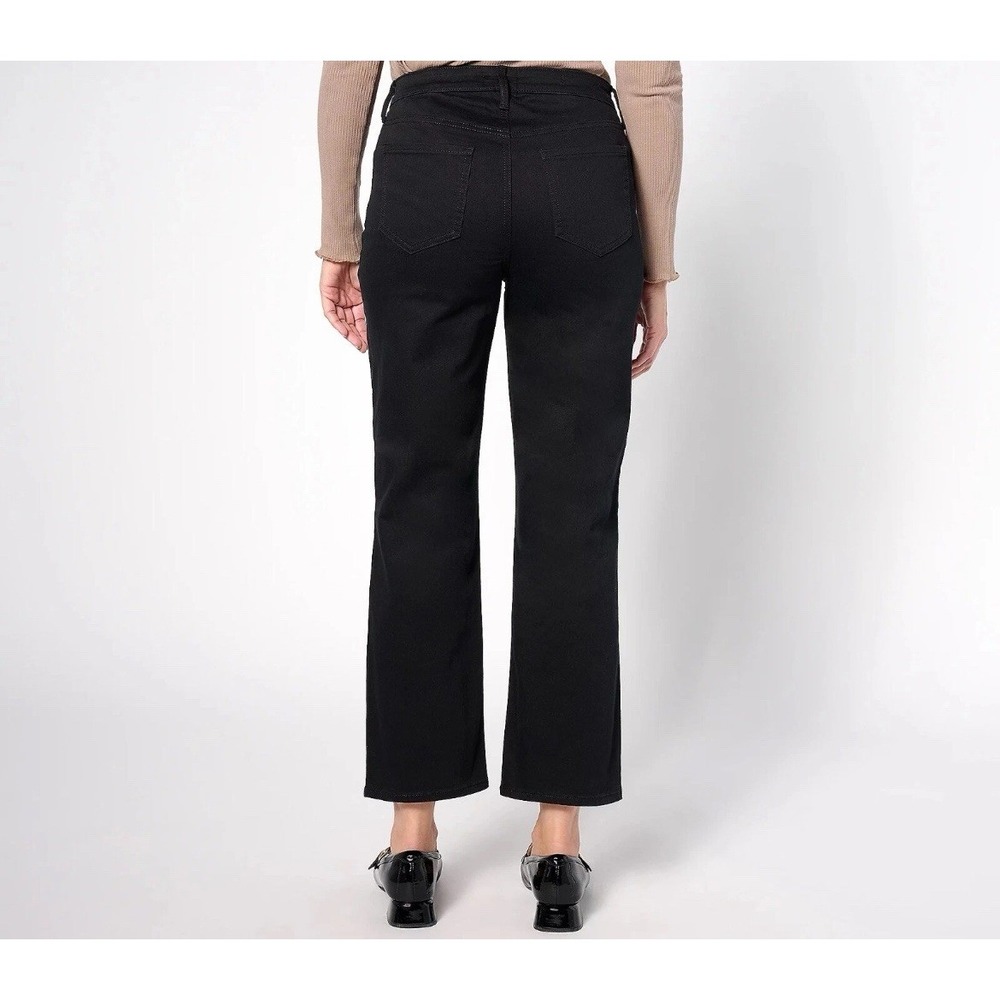 NYDJ Bailey Relaxed Jeans 14 Stretch Black Straight Leg Lift Tuck Ankle Jeans - Picture 2 of 16